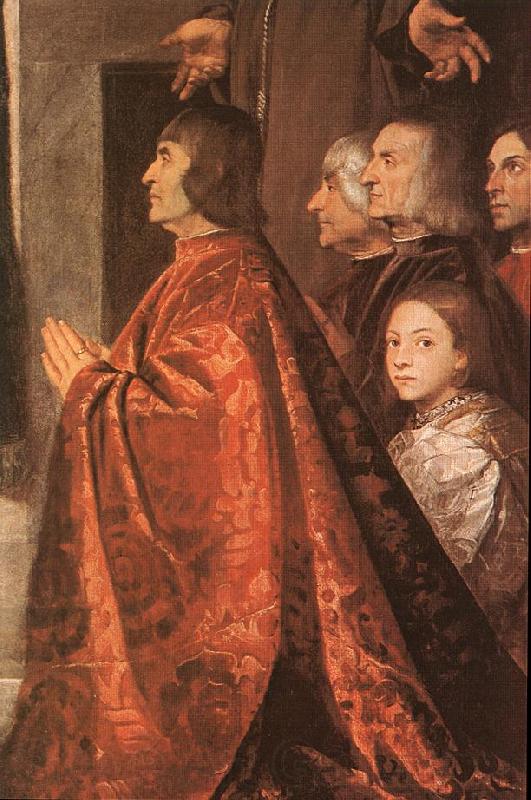 TIZIANO Vecellio Madonna with Saints and Members of the Pesaro Family (detail) wt Norge oil painting art